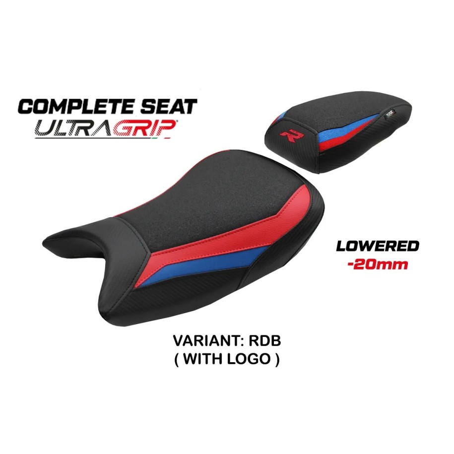 ASIENTO TPZ BAJADOS CON LOGO PARA BMW S 1000 R 2021/2024 , ROSSO-BLU