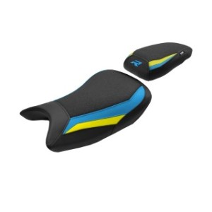 TPZ LOWERED SEAT WITH LOGO FOR BMW S 1000 R 2025 , YELLOW-SKY BLUE