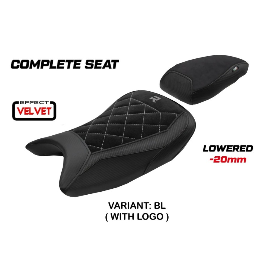 TPZ LOWERED SEAT WITH LOGO FOR BMW S 1000 R 2021/2024 , BLACK