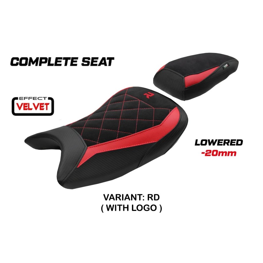 TPZ LOWERED SEAT WITH LOGO FOR BMW S 1000 R 2025 , BLACK-RED