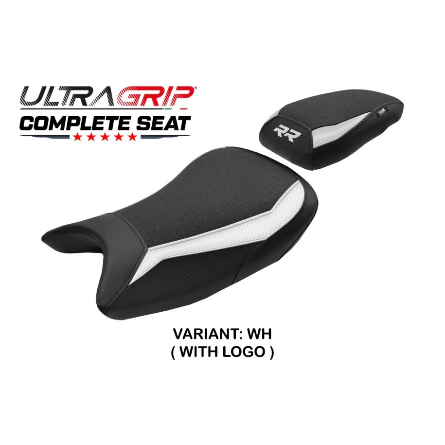 SELLA TPZ ULTRAGRIP CON LOGO PER   BMW S 1000 RR 2019/2020, BIANCO