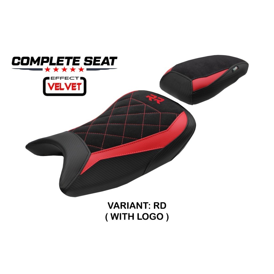 TPZ STANDARD SEAT WITH LOGO FOR BMW S 1000 RR 2019/2020, BLACK-RED