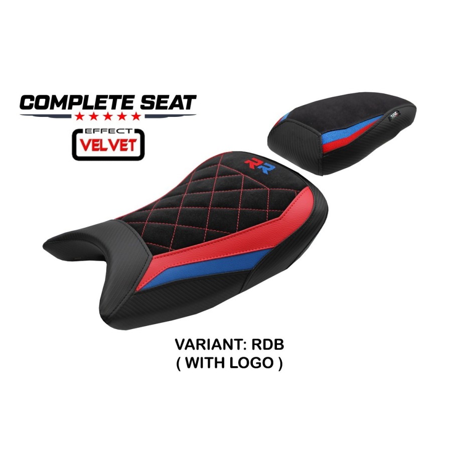 SELLA TPZ STANDARD CON LOGO PER   BMW S 1000 RR 2019/2020, ROSSO-BLU