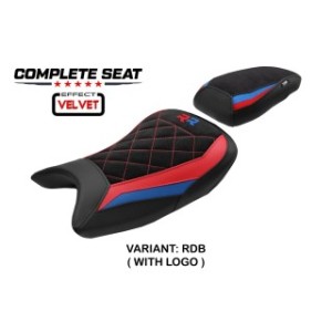 TPZ STANDARD SEAT WITH LOGO FOR BMW S 1000 RR 2021/2022 , BLACK-RED-BLUE