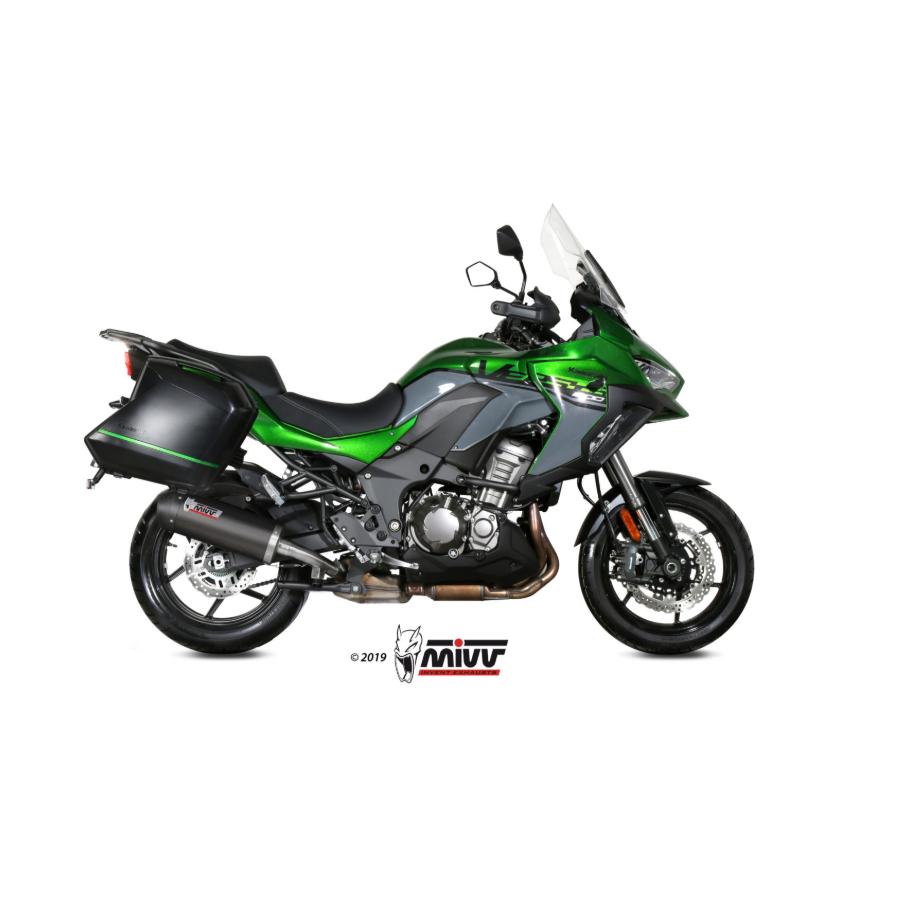 TERMINALE MIVV OVALE KAWASAKI VERSYS 1000 2019-2020, OMOLOGATO CARBONIO
