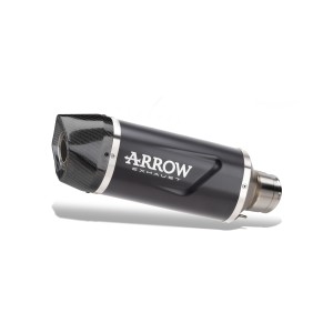 TERMINALE ARROW INDY RACE EVO YAMAHA TENERE 700 2025 (EURO 5+), ALLUMINIO DARK/CARBONIO, OMOLOGATO