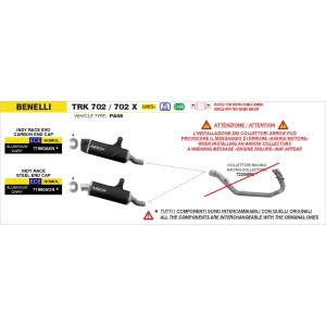 ARROW INDY RACE EVO EXHAUST BENELLI TRK 702 2025 2025 (EURO 5+), DARK ALUMINUM/STEEL, APPROVED