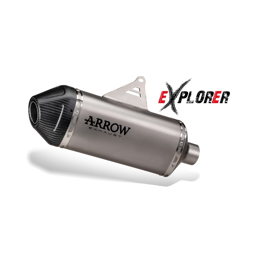 TERMINALE ARROW EXPLORER HONDA TRANSALP 750 2025-2026 (EURO 5+), TITANIO/CARBONIO, OMOLOGATO