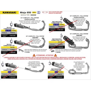 ARROW VELOCE FULL EXHAUST SYSTEM KAWASAKI NINJA 650 2024-2025 (EURO 5+), TITANIUM, CATALYTIC
