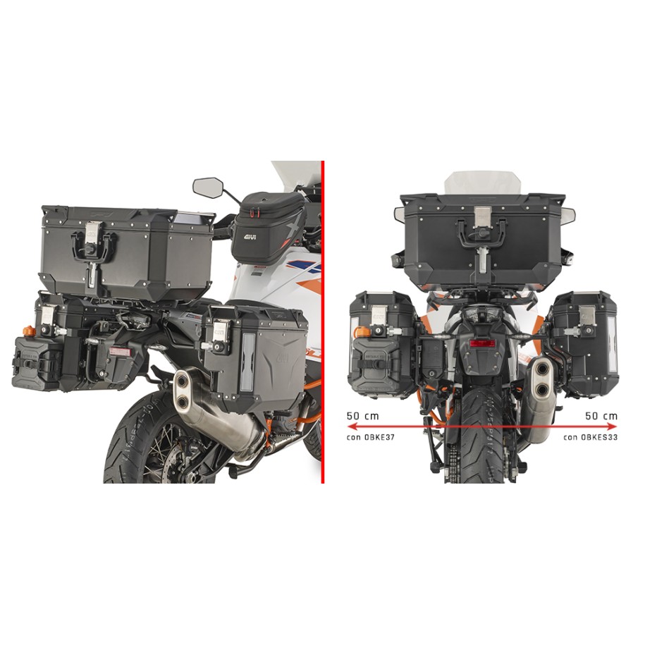 SPEZIFISCHER STAHLROHR-SEITENKOFFERTRÄGE GIVI FÜR KOFFER MONOKEY CAM-SIDE TREKKER OUTBACK KTM 1390 SUPER ADVENTURE S 2025-2026