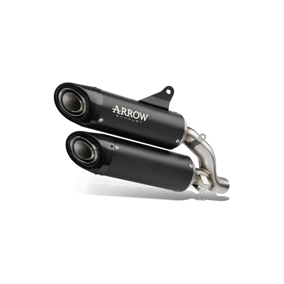 PAIR OF ARROW ROUND SIL EXHAUST DUCATI STREETFIGHTER V2 2025-2026 (EURO 5+), TITANIUM DARK/CARBON, APPROVED