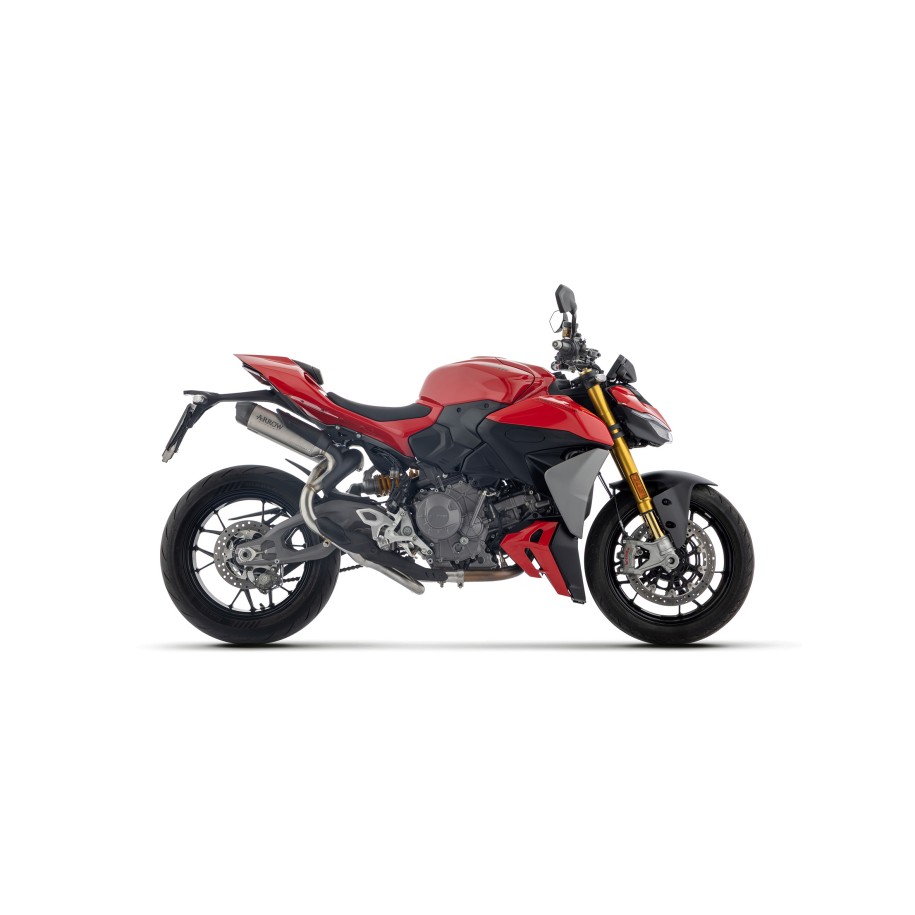 PAIR OF ARROW ROUND SIL EXHAUST DUCATI STREETFIGHTER V2 2025-2026 (EURO 5+), TITANIUM/CARBON, APPROVED