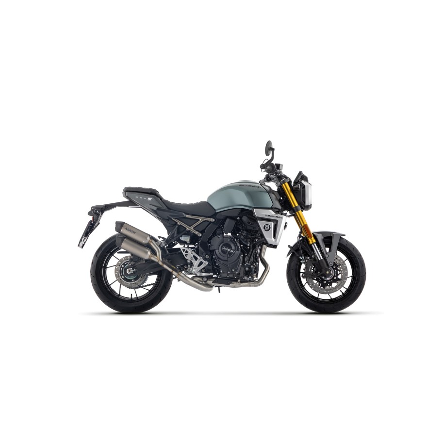 IMPIANTO DI SCARICO COMPLETO ARROW DOPPIO ROUND-SIL SUZUKI GSX-8T 2025-2026 (EURO 5+), TITANIO, CATALIZZATO