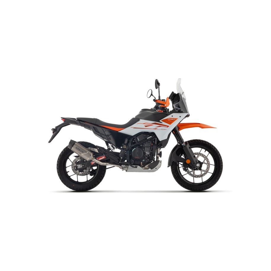 TERMINALE ARROW INDY RACE EVO KTM 390 ADVENTURE X 2025-2026, TITANIO/CARBONIO, OMOLOGATO