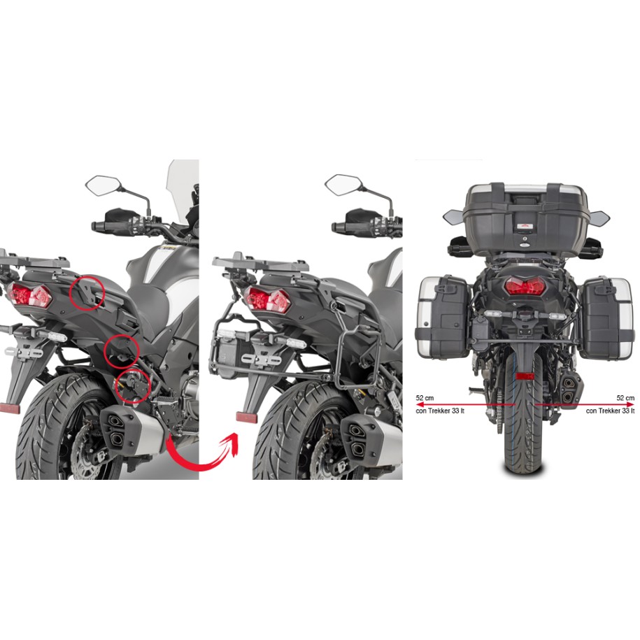 PORTAMALETAS LATERAL GIVI AD AGGANCIO RAPIDO PARA MALETAS LATERALES MONOKEY KAWASAKI VERSYS 1100 SE 2025-2026