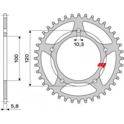 ALUMINIUM-KETTENRAD FÜR KETTE 520 APRILIA RSV4