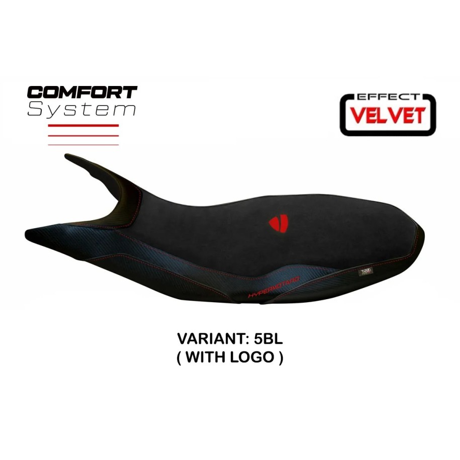 RIVESTIMENTO SELLA TPZ  COMFORT SYSTEM CON LOGO  DUCATI HYPERMOTARD 821 / 939 2013/2018