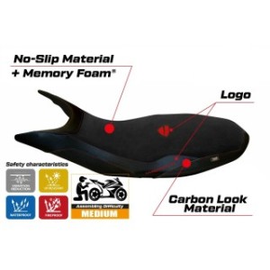 RIVESTIMENTO SELLA TPZ  COMFORT SYSTEM CON LOGO  DUCATI HYPERMOTARD 821 / 939 2013/2018