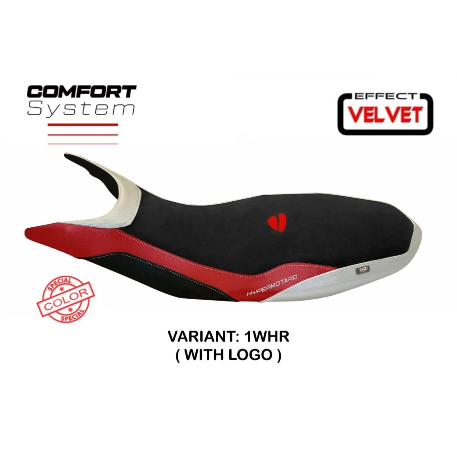 RIVESTIMENTO SELLA TPZ  COMFORT SYSTEM CON LOGO  DUCATI HYPERMOTARD 821 / 939 2013/2018