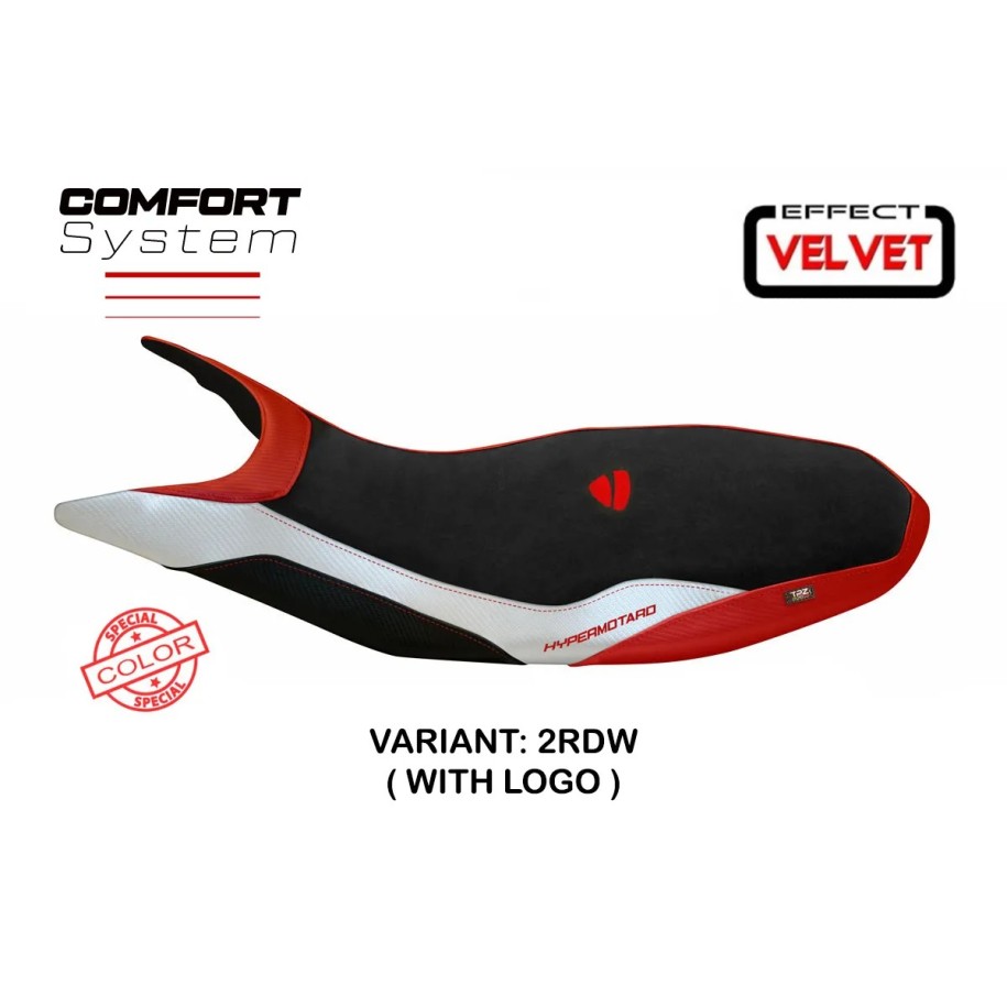 RIVESTIMENTO SELLA TPZ  COMFORT SYSTEM CON LOGO  DUCATI HYPERMOTARD 821 / 939 2013/2018