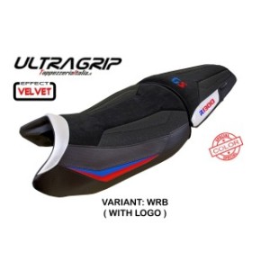 RIVESTIMENTO SELLA TPZ  ULTRAGRIP PER SELLA STANDARD CON LOGO  BMW R 1300 GS 2023/2025 , BIANCO-ROSSO-BLU