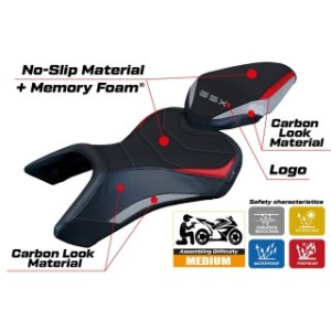 RIVESTIMENTO SELLA TPZ  COMFORT SYSTEM CON LOGO  SUZUKI GSX 8S / 8R 2023/2025