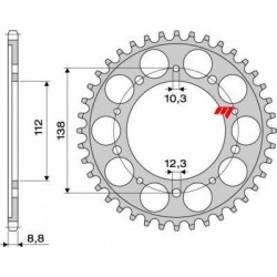 CORONA DE ACERO PARA CADENA 530 HONDA CBR 600 F 1995-1998, HORNET 900, CBR 900 RR 1994-1995