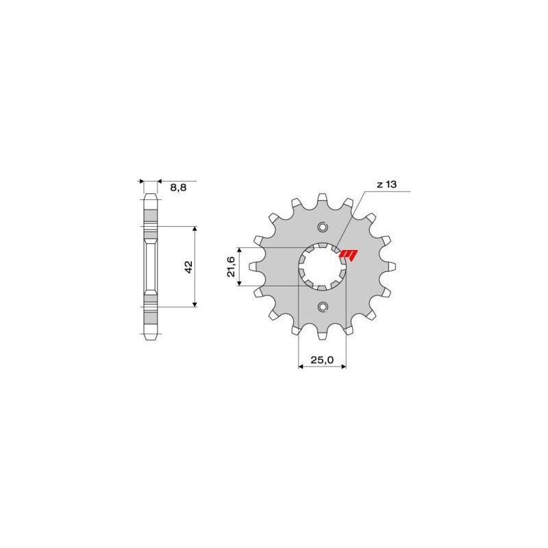 STEEL FRONT SPROCKET FOR 530 CHAIN SUZUKI BANDIT 600/S 1995-2004, BANDIT 650/S 2005-2006