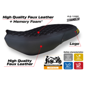 RIVESTIMENTO SELLA TPZ  COMFORT SYSTEM CON LOGO  DUCATI SCRAMBLER 400/800/1100 2015/2024