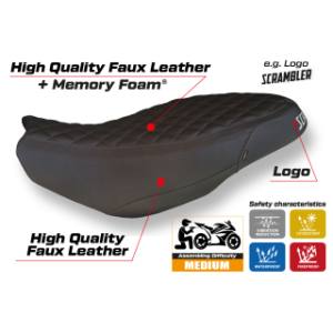 RIVESTIMENTO SELLA TPZ  COMFORT SYSTEM CON LOGO  DUCATI SCRAMBLER 400/800/1100 2015/2024