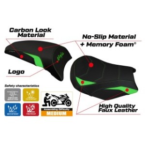 RIVESTIMENTO SELLA TPZ  COMFORT SYSTEM CON LOGO  KAWASAKI NINJA 650 2017/2025