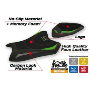 RIVESTIMENTO SELLA TPZ  COMFORT SYSTEM CON LOGO  KAWASAKI NINJA ZX 6 R 2019/2025