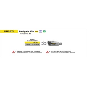 COPPIA TERMINALI DI SCARICO ARROW WORKS DUCATI 959 PANIGALE 2016-2019, TITANIO/CARBONIO, RACING