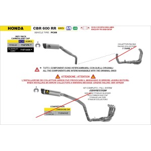 ARROW INDY RACE EXHAUST HONDA CBR 600 RR 2024-2026 (EURO 5+), TITANIUM/CARBON, APPROVED