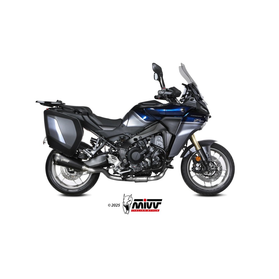 IMPIANTO DI SCARICO COMPLETO MIVV DELTA RACE YAMAHA TRACER 9 2025-2026 (EURO 5+), BLACK/CARBONIO, CATALIZZATO