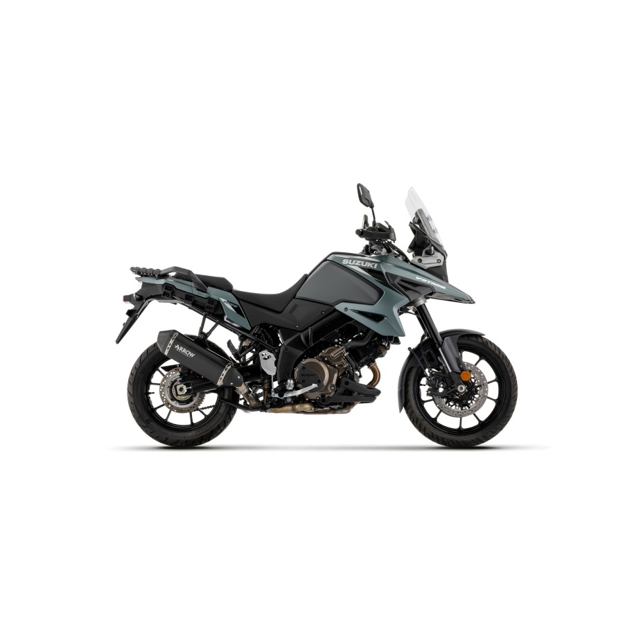 TERMINALE ARROW EXPLORER SUZUKI V-STROM 1050 SE 2025-2026 (EURO 5+), ALLUMINIO DARK/CARBONIO, OMOLOGATO