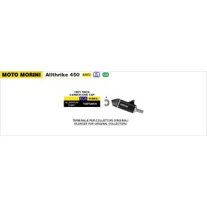 ARROW INDY RACE EXHAUST MOTO MORINI ALLTHRIKE 450 2025-2026 (EURO 5+), DARK ALUMINUM/CARBON, APPROVED