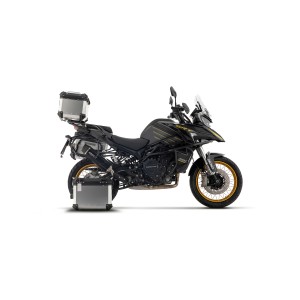 TERMINALE ARROW INDY RACE EVO QJ MOTOR SRT 900 SX 2025-2026 (EURO 5+), ALLUMINIO DARK/CARBONIO, OMOLOGATO