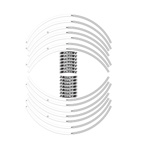 KIT DE BORDES ADHESIVOS PARA LLANTAS YAMAHA T-MAX 500 2008-2011 WHITE/BLACK