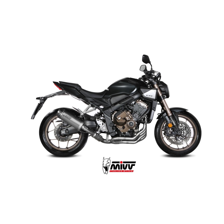IMPIANTO DI SCARICO COMPLETO MIVV AK-1 HONDA CBR 650 R 2024 (EURO 5+), TITANIO/CARBONIO, CATALIZZATO