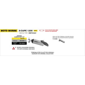 TERMINALE DI SCARICO ARROW SONORA MOTO MORINI X-CAPE 1200 2026 (EURO 5+), TITANIO DARK/CARBONIO, RACING