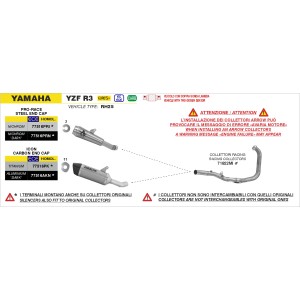 TERMINALE DI SCARICO ARROW PRO-RACE YAMAHA R3 2025-2026 (EURO 5+), ACCIAIO, OMOLOGATO