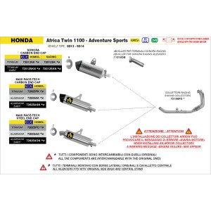 COLLETTORI RACING ARROW HONDA AFRICA TWIN 1100 ADVENTURE SPORTS 2024-2026 (EURO 5+)
