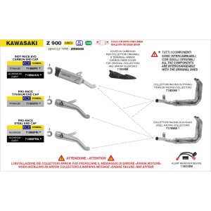 ARROW RACING COLLECTORS KAWASAKI Z 900 2025-2026 (EURO 5+), TITANIUM