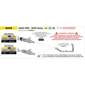 COLLETTORI RACING ARROW KOVE 800 XPRO 2025-2026 (EURO 5+)