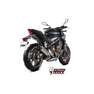 IMPIANTO DI SCARICO COMPLETO MIVV AK-1 HONDA CB 650 R 2024-2026 (EURO 5+), TITANIO/CARBONIO, CATALIZZATO