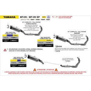 ARROW INDY RACE EVO FULL EXHAUST SYSTEM YAMAHA MT-09 SP 2024-2026 (EURO 5+), TITANIUM/CARBON, RACING