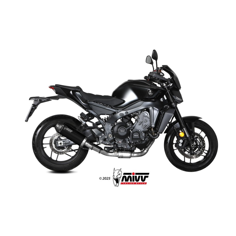 IMPIANTO DI SCARICO COMPLETO MIVV AK-1 YAMAHA MT-09 2024-2026, BLACK/CARBONIO, CATALIZZATO