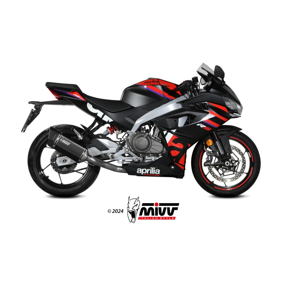 MIVV SR-1 COMPLETE EXHAUST SYSTEM APRILIA RS 457 2024, BLACK, CATALYTIC