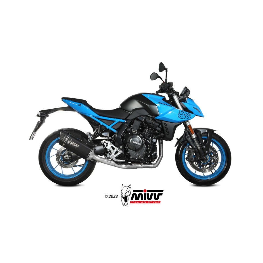 MIVV SR-1 COMPLETE EXHAUST SYSTEM SUZUKI GSX-8S 2024-2025 (EURO 5+), BLACK, CATALYTIC